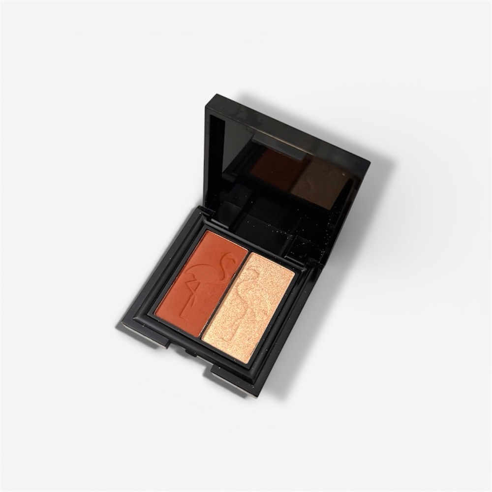 Shaina B. Miami Neutral Eyeshadow Duo Mini Palette Gold Shimmer and Matte Brown